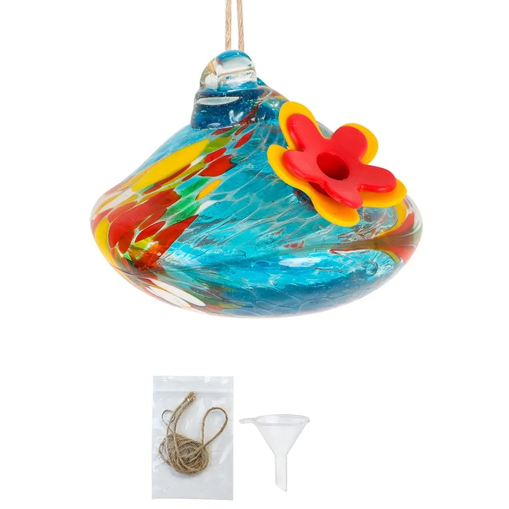 Glass Droplet Hummingbird Feeder