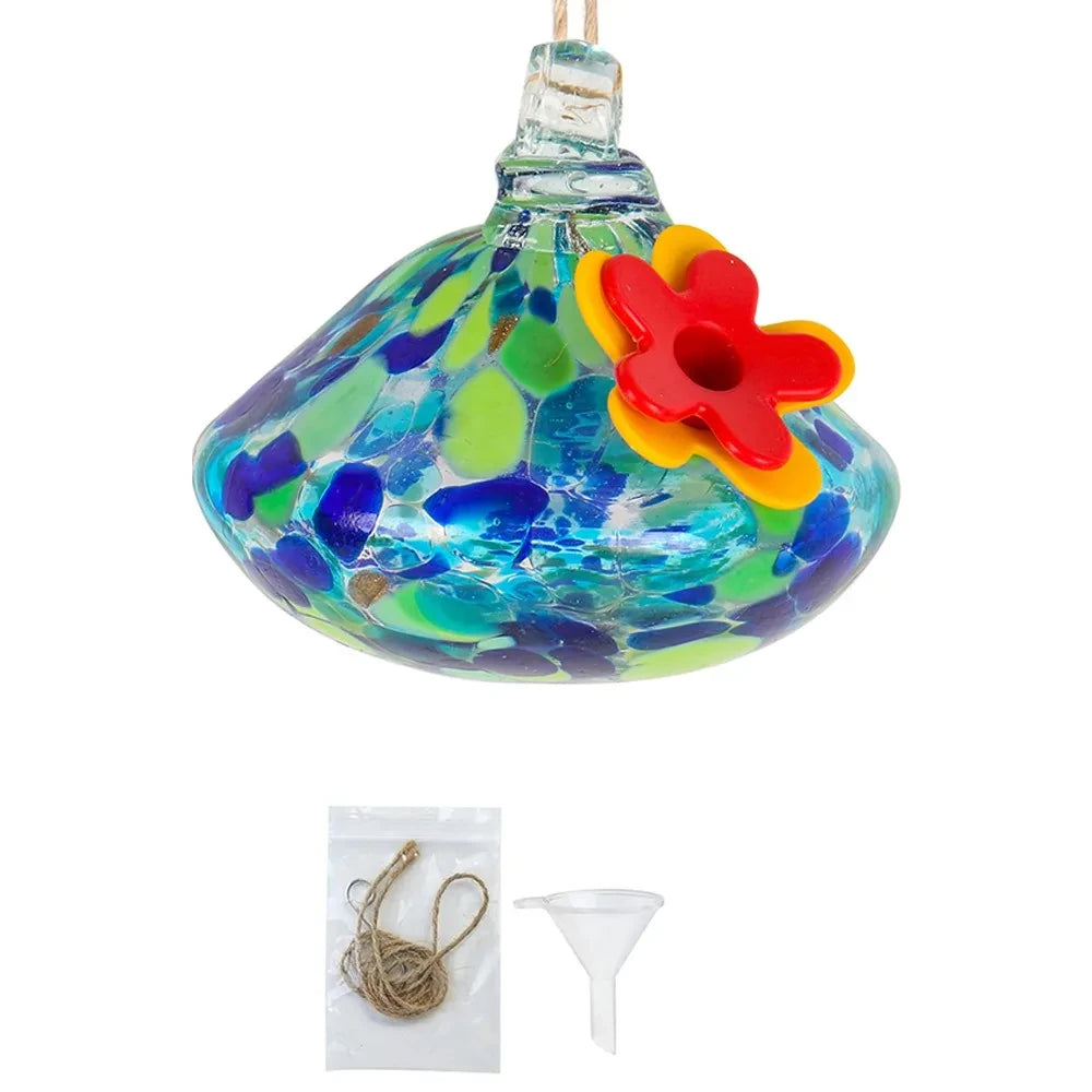 Glass Droplet Hummingbird Feeder
