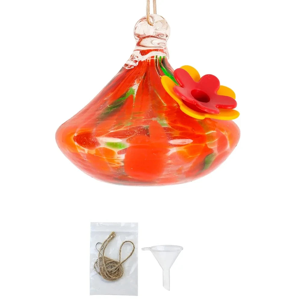 Glass Droplet Hummingbird Feeder