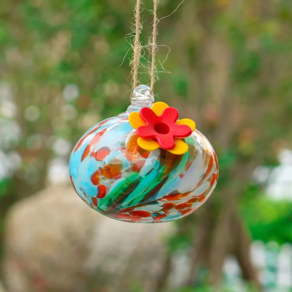 Glass Droplet Hummingbird Feeder