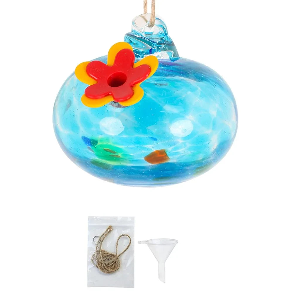 Glass Droplet Hummingbird Feeder