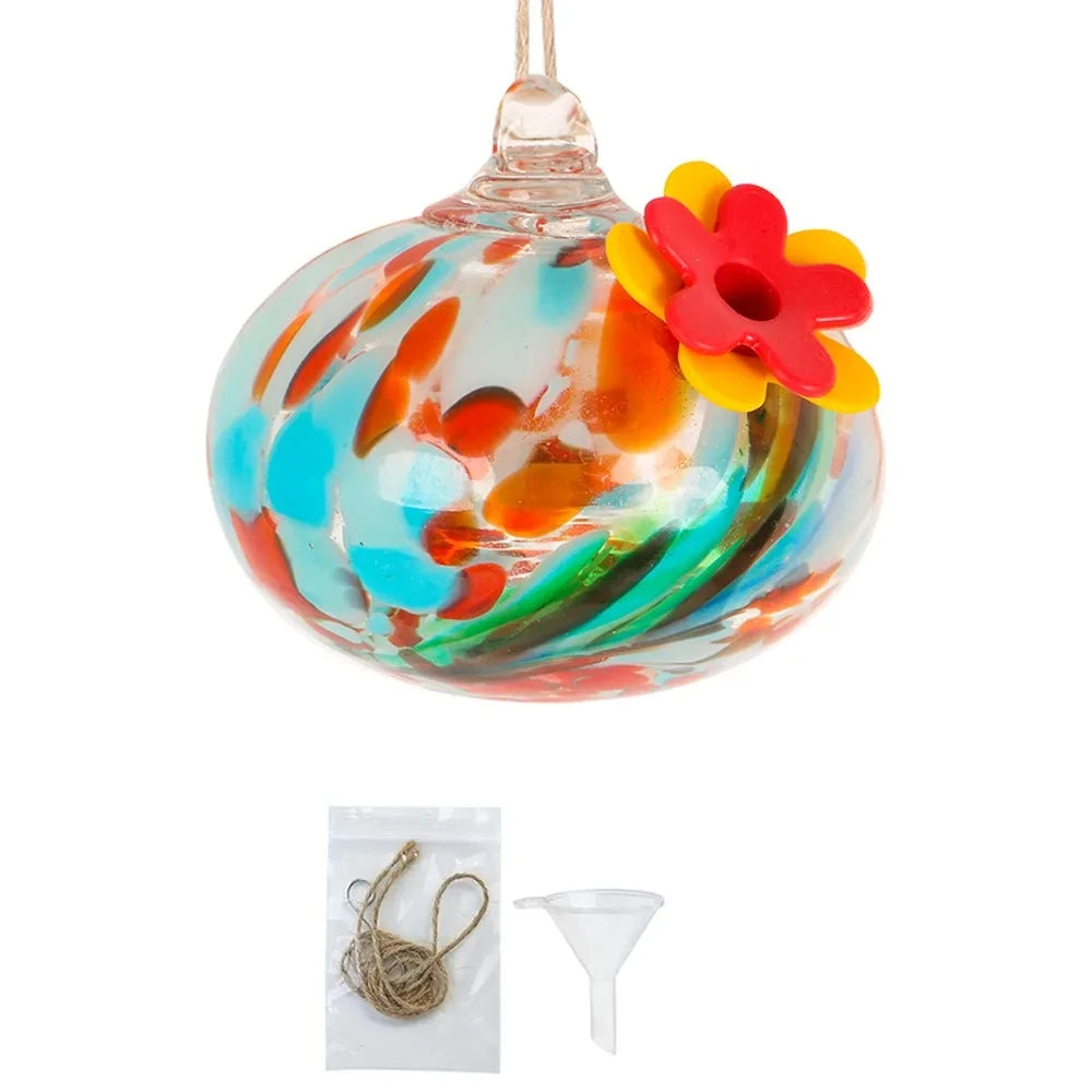 Glass Droplet Hummingbird Feeder