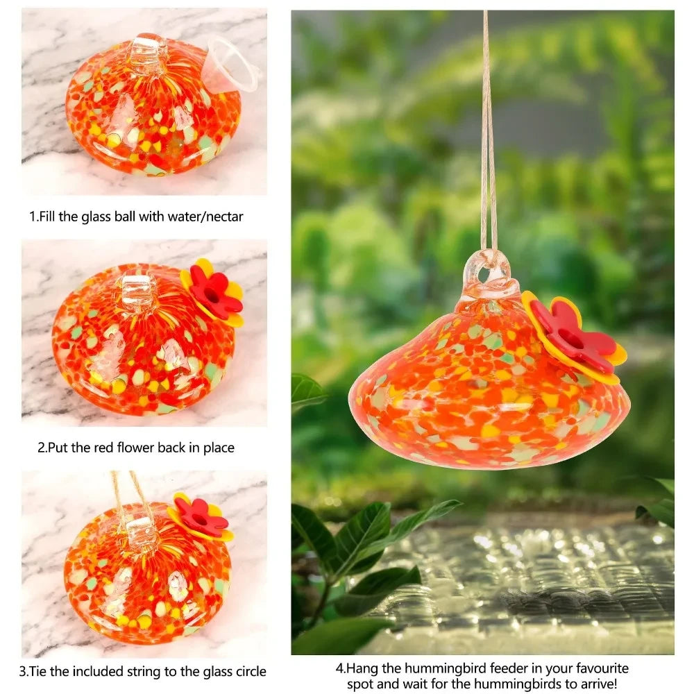 Glass Droplet Hummingbird Feeder