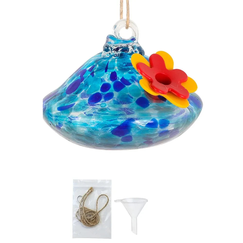 Glass Droplet Hummingbird Feeder