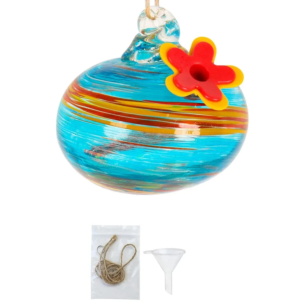 Glass Droplet Hummingbird Feeder