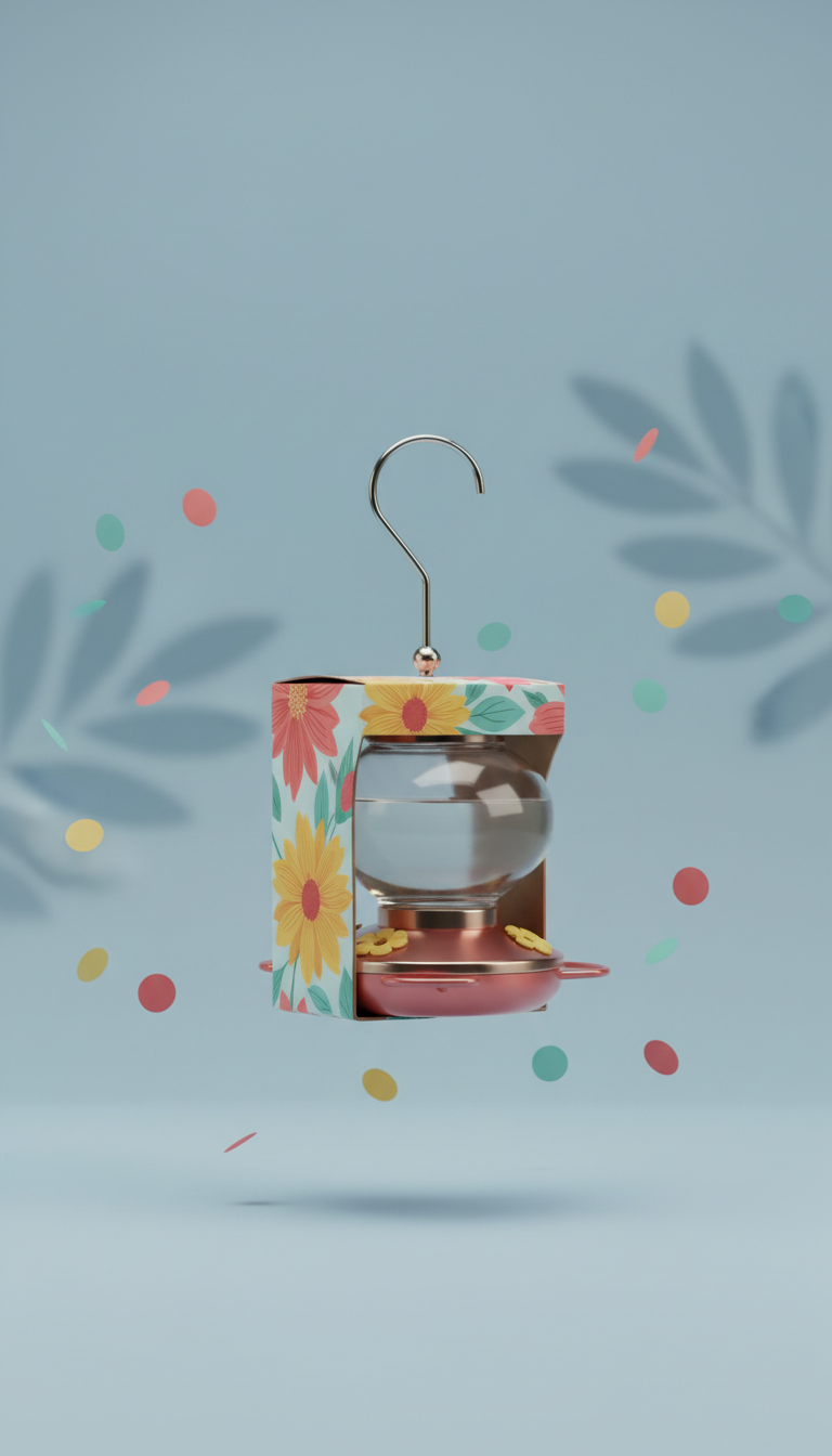 Hummingbird Feeder Floral Motif Packaging